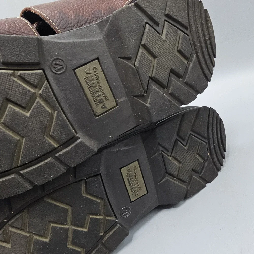 Vintage 90s Y2K Arizona Jean Leather Mens Chunky Fisherman Padded Sandals Sz 12